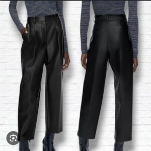 Aritzia Wilfred Carrot Pants - Black Leather